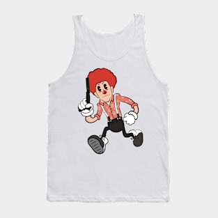 Secret agent clown assassin rubber hose vintage cartoon Tank Top